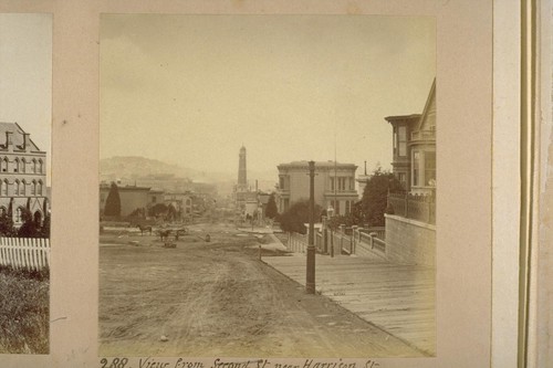 San Francisco, view from Second (1st?) street near Harrison street