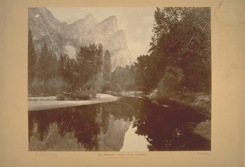 The Pompoms. Valley of the Yosemite. (The Jumping Frogs), "Three Brothers." 4300 Feet High. No. 12. [Original plate substituted from another copy of the same edition.]