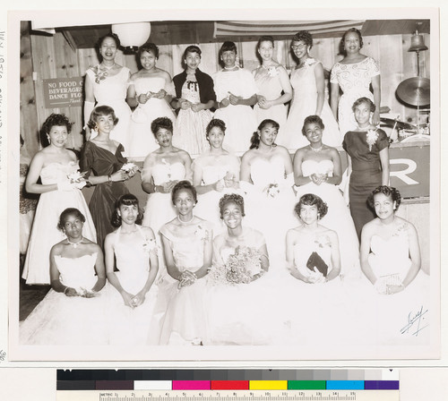 Group of young women [at social event?], Oakland, Calif