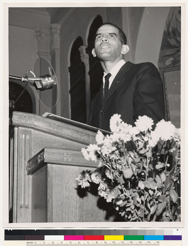 Franklin H. Williams speaking at pulpit