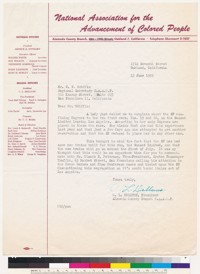 [signed letter from C.L. Dellums to N.W. Griffin]