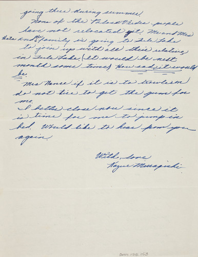 Letter from Kazue Muragishi to [Afton] Nance, 1943 Sep 2