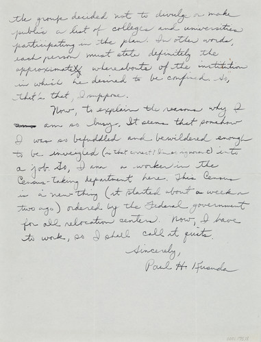 Letter from Paul H. Kusuda to [Afton] Nance, 1942, June 23