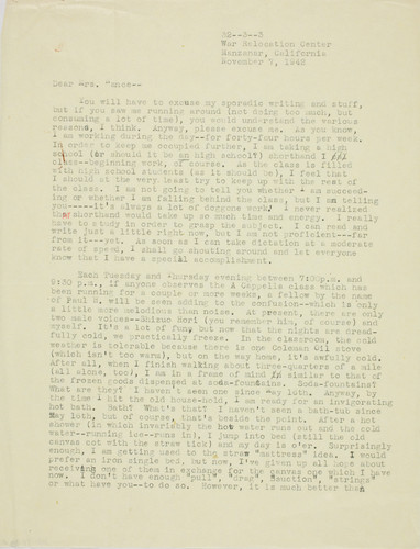 Letter from Paul H. [Kusuda] to [Afton] Nance, 1942 Nov 7