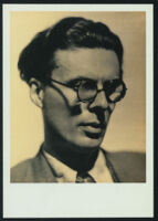 Postcard of Aldous Huxley as a young man with glasses [descriptive]