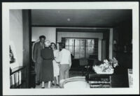 Aldous and Maria Huxley with Swami Prabhavanda and one unidentified woman