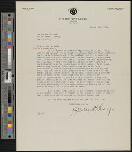 James R. Thorpe, letter, 1928-03-29, to Hamlin Garland