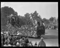 "Discovery of Centinela Springs" float in the Tournament of Roses Parade, Pasadena, 1930
