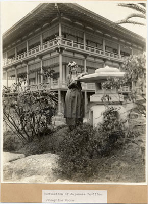 [Josephine Moore at dedication of Japanese Pavilion]