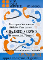 Parce que c’est souvent difficile d’en parler … Sida Info Service, 24 heures, 7 jours [inscribed]