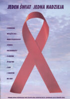 Red ribbon with sky background