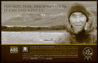 HIV/AIDS. Fears. Discrimination. It can end with us [inscribed]