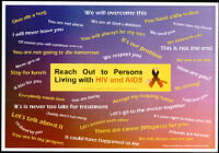 Reach out to persons living with HIV and AIDS [inscribed]