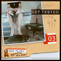 Get tested = Passez un test [inscribed] — Calisphere