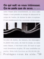 Ce qui suit va vous intéresser. Ça ne parle que de sexe [inscribed]