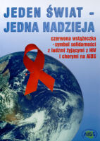 Red ribbon pinned on the Earth
