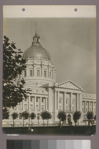 [East facade and Civic Center Plaza.]