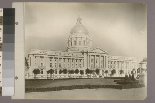 [East facade and Civic Center Plaza.]