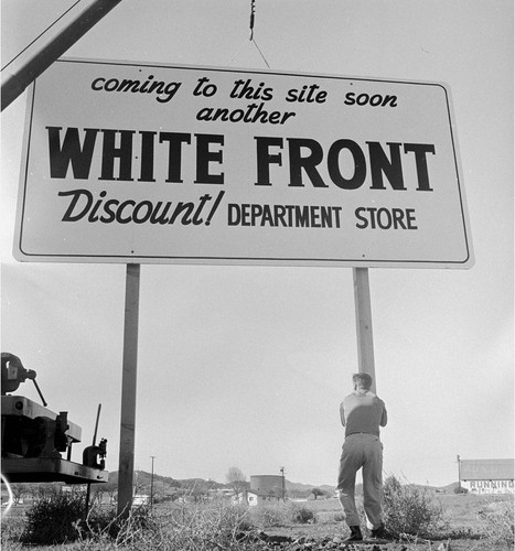 Billboard for White Front Discount Department Store