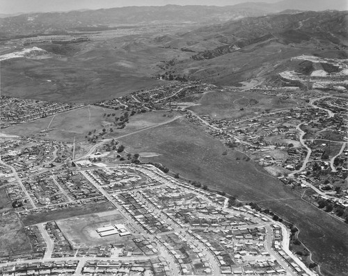 Aerial view of Glenwood school area and Lang Ranch