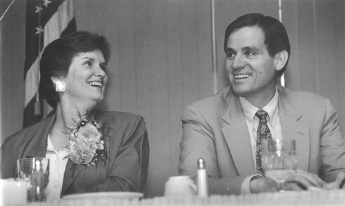 Grant Brimhall and his wife Avis at the 1990 Rotary award ceremony