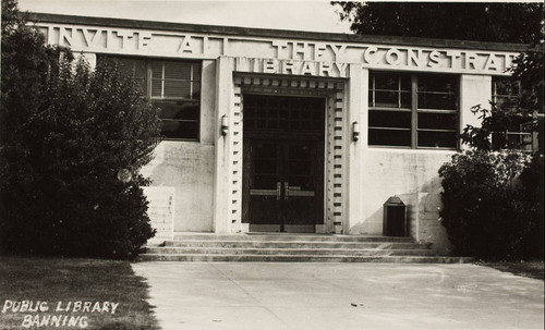 The Banning Public Library when it was a part of the Banning High School