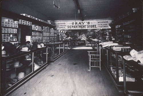 Interior of Gray's Department Store in Beaumont, California