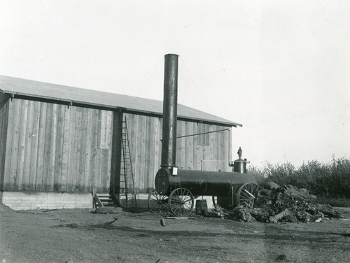 Engine boiler for generating steam at C. O. Barker's prune dipper in Banning, California