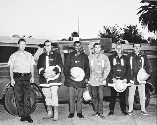 Banning Fire Department firemen and volunteers in Banning, California in the 1960s