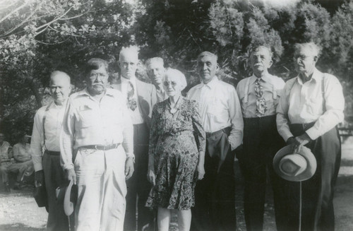 Pioneer Picnic event in Banning, California showing Nellie Bailiff and Joe Toutain