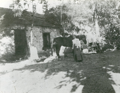 Pope adobe house, ""the old stage station,"" on the Gilman Ranch, in Banning, California