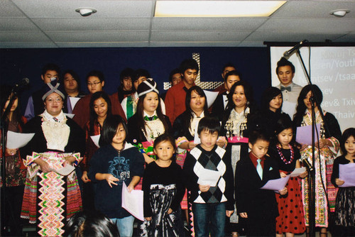 The Hmong Christian Alliance Church children's choir in Banning, California