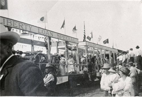 Liberty Loan Train during World War I Registration Day event in Banning, California