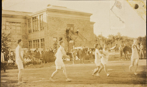 Boys basketball team at Banning High School in Banning, California