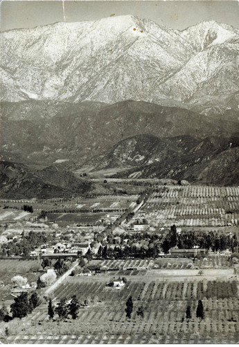 Panorama of early Banning looking north to Mt. San Gorgonio