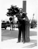 Unidentified man standing in Westwood Village, c.1935