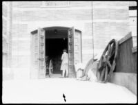 Royce Hall west side loading entrance, c.1929