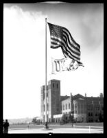 Flying of UCLA victory flag, 1932
