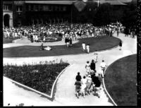 Vermont Avenue campus - Student union rally on Main Quad, 1929