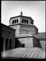 Library (Powell Library) octagonal dome viewed from roof, 1928