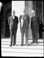 Dedication ceremony - Adam Blyth Webster, Robert G. Sproul, and unidentified man, 1930