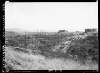 Bridge at Westwood campus under construction, 1927