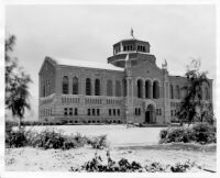 Snowfall on campus - The Library (Powell Library), 1932