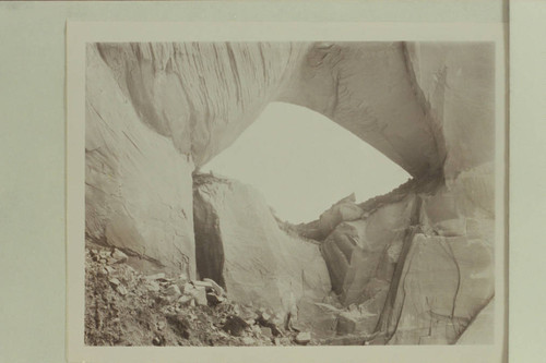 Window in Davis Gulch; measured at 135 feet wide and 85 feet high. Marston appears center below the arch