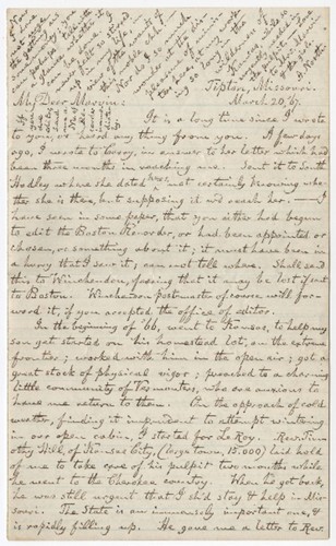 Letters from Alfred North to A. P. Marvin on the subject of Protestantism in postwar Missouri