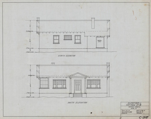 Elevations of Cottage No. 18 Hammond Lumber Co. Samoa, Cal