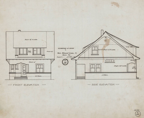 Elevations of House for Vance Redwood Lumber Co. Samoa, Cal. No. 15