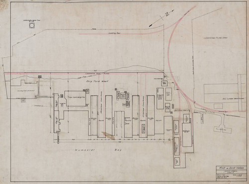 Map of Ship Yards Hammond Lumber Co. Eureka, Cal