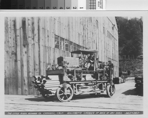 Willamette carrier at back of dry shed