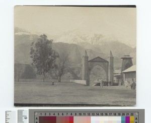 Archway and Mountains, India, ca.1910
